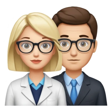 Perfect love. Psychologist girl and a futurologist man sticker