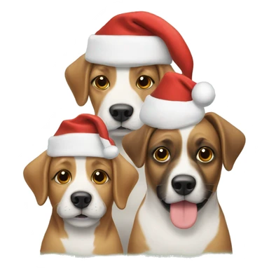 Three dogs with Santa hats sticker