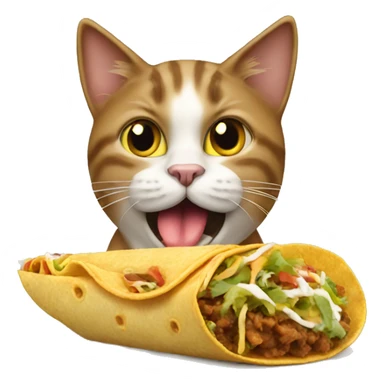 cat eating taco sticker
