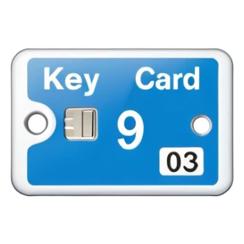 hotel key card with room number sticker