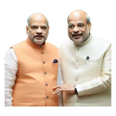 Amit shah with Bjp sticker