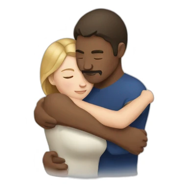 Metis Man and white woman hug love sticker