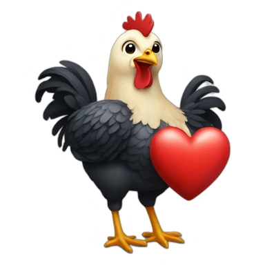 chicken holding heart sticker