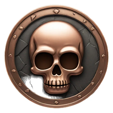 black COIN copper with skull sticker