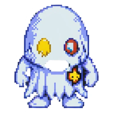 Pacman ghost character, 8-bit style sticker