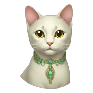 Cat art nouveau sticker