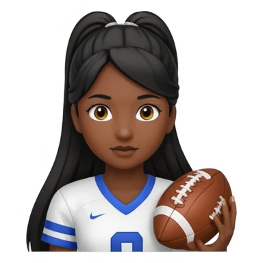 girl tha plays football black hair long pony tail white sticker