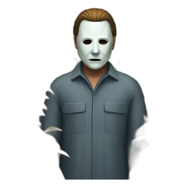 Michael-Myers-standing-behind-bushes sticker