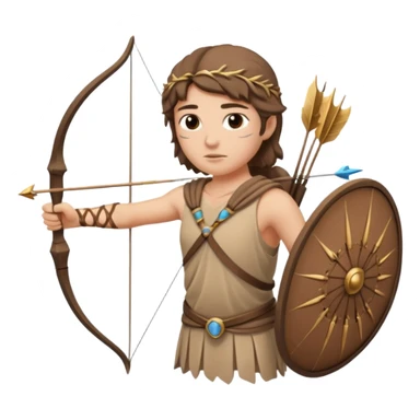 ancient greek with bow and arrow sticker