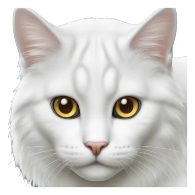 gato branco de olho azul e vesgo sticker