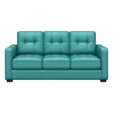 Square teal three-seater sofa  sticker