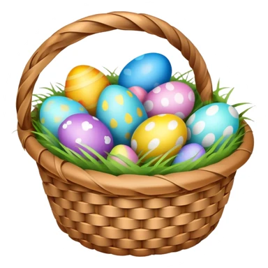 basket with colorful easter eggs inside sticker