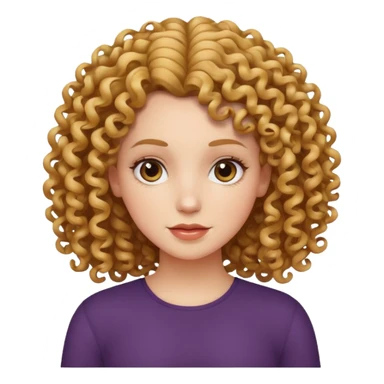 Chica blanca con pelo rizado  sticker