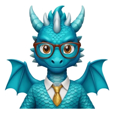blue dragon with shirt and glasses sticker