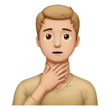 Guy holding neck in distress  sticker