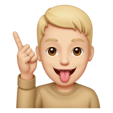 Tongue sticking out with middle finger sticker