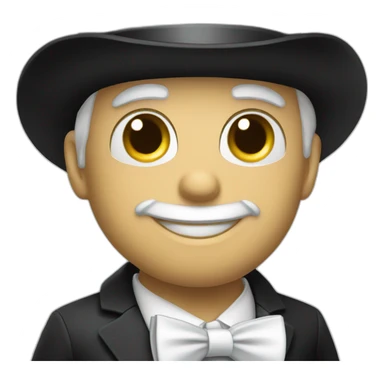 white bow tie, black suit and top hat, sticker