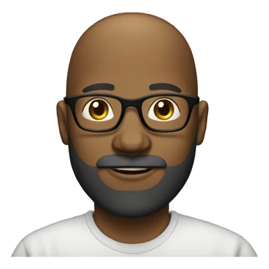Bald- black man-with-glasses-with scruffy -beard in t shirt sticker