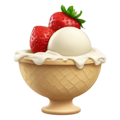 Strawberry and vanilla ice cream mixed in a bowl sticker