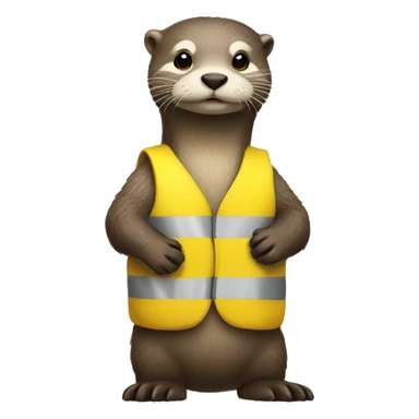 Otter wearing a yellow vest sticker