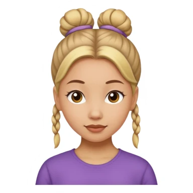 girl with hair in one bun sticker