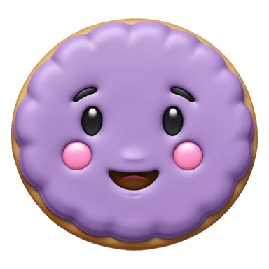 realistic a pastel purple cookie with soft crumbly texture sticker