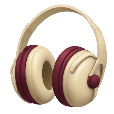 beige headphones with burgundy bow sticker