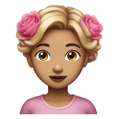 Girl inlove with pionies sticker