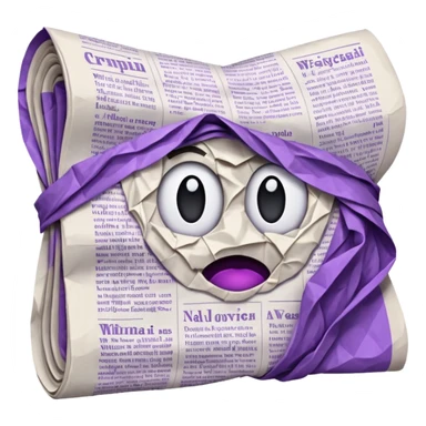 newspaper white and purple sticker