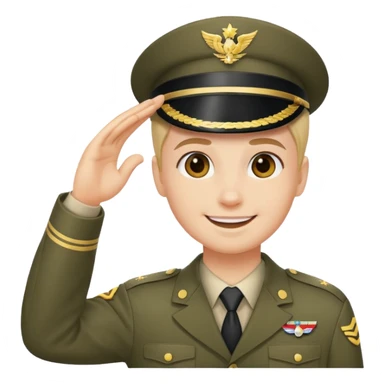 Smiling saluting sticker