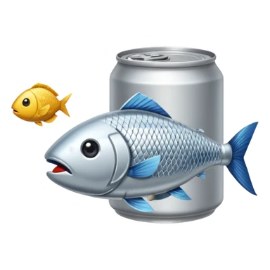 create a can of fish emoji sticker