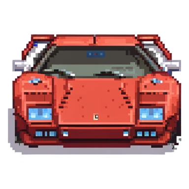 красная Lamborghini Countach, no background sticker