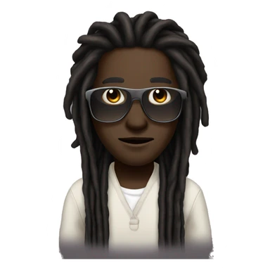 À man with a black skin BROWN EYES LONG dreads locks WITH SHADES sticker