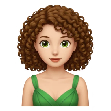 green dress curly hair sticker