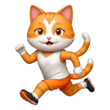 happy cat finishing a marathon sticker