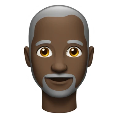 Black bald man with a slight graybeard sticker