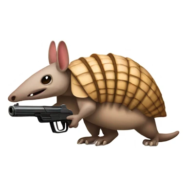 armadillo with gun sticker