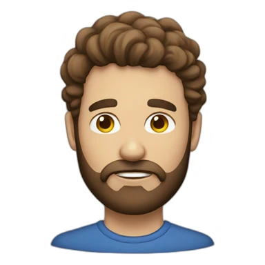 A Man with brown hair, a Beard and a Cloud for his face sticker
