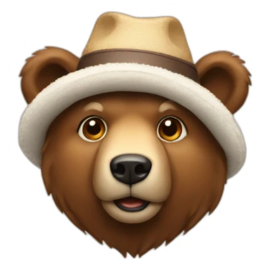 bear in a hat with earflaps sticker
