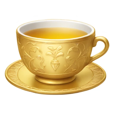 golden tea cup sticker
