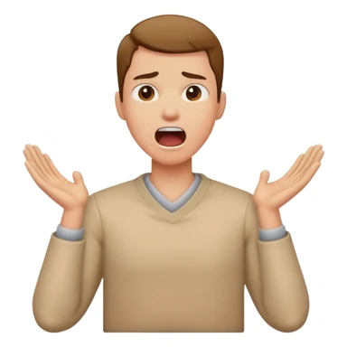 arm crossed holding neck while yelling  sticker