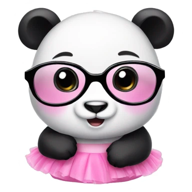 Cute Panda wearing a pink tutu and black glasses  sticker