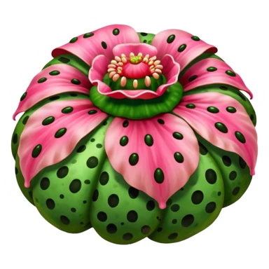 Rafflesia arnoldi green and pink sticker