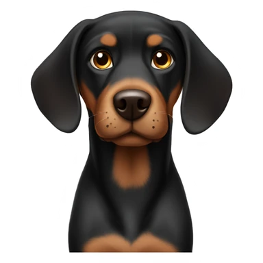 Black and brown dog with floppy ears sticker