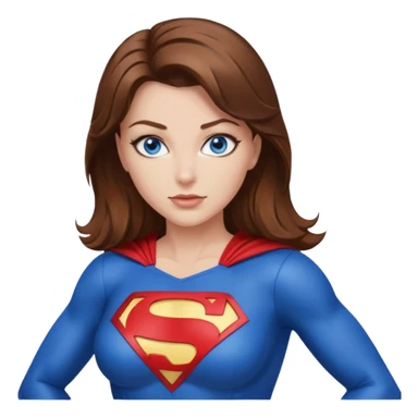 Brown hair blue eyes sexy superhero big chest sticker
