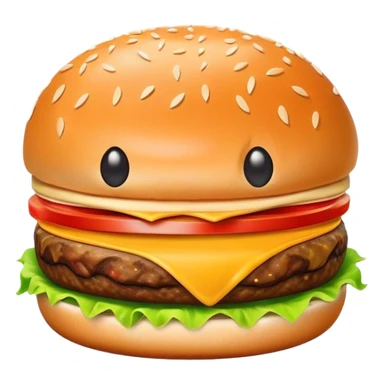 Burger with face and tongue stuck out sticker