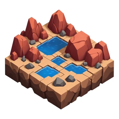 StarCraft-inspired, isometric RTS rugged terrain tile sticker