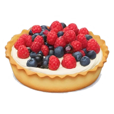 Small tarte with berries and cream on top  sticker