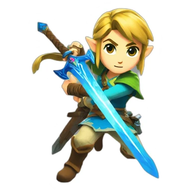 Zelda Breath of the wild Link with sword sticker