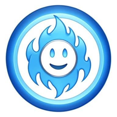 A minimalist CD disc with a subtle blue fire design, emoji style, blue fire, variation 1. sticker